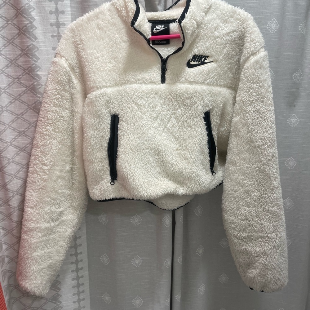 Nike White Cream Fleece Pullover